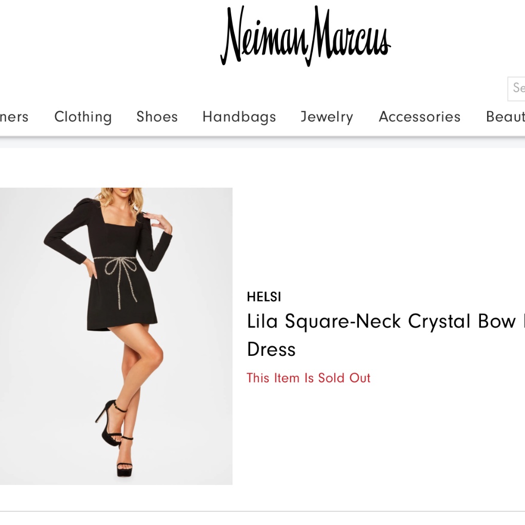 Nwt Helsi Lila Crystal Bow Mini Dress In Black Xs